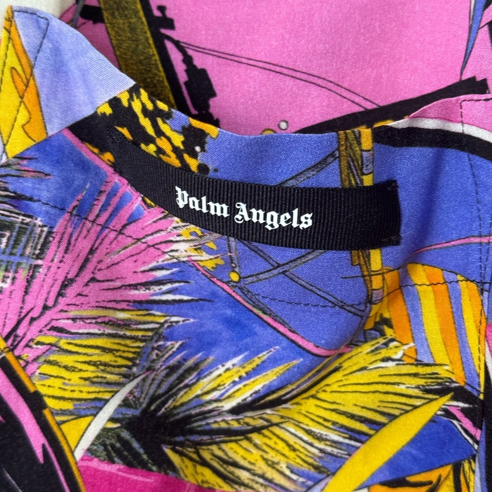 Palm Angels Pink and Yellow Graphic Blouse and Shorts set, size L, made in Italy - Picture 5 of 16